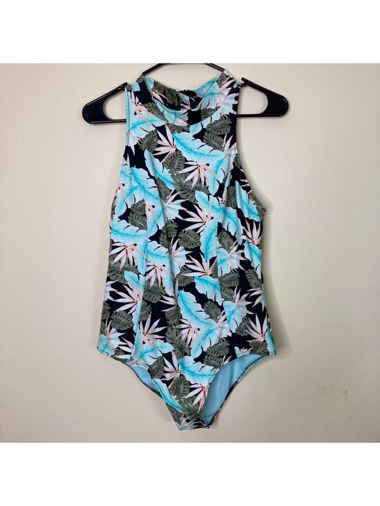 Vanilla/Beach Other - Vanilla Beach Sport Tropical Leaf Print One-Piece Swimsuit Womens L Large